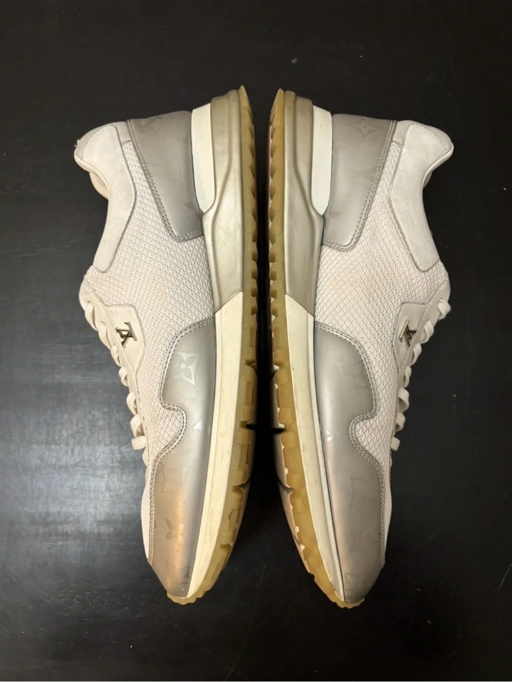 Louis Vuitton LV Monogram Run Away Sneakers White Silver